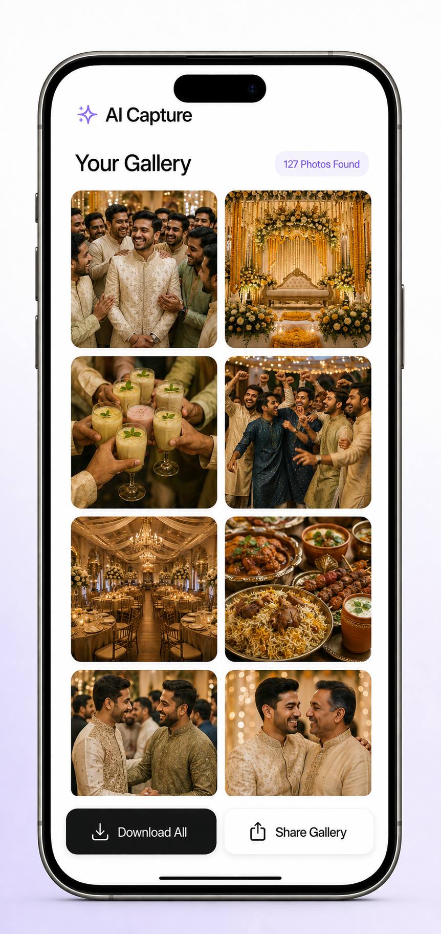 AI Capture gallery of matched event photos