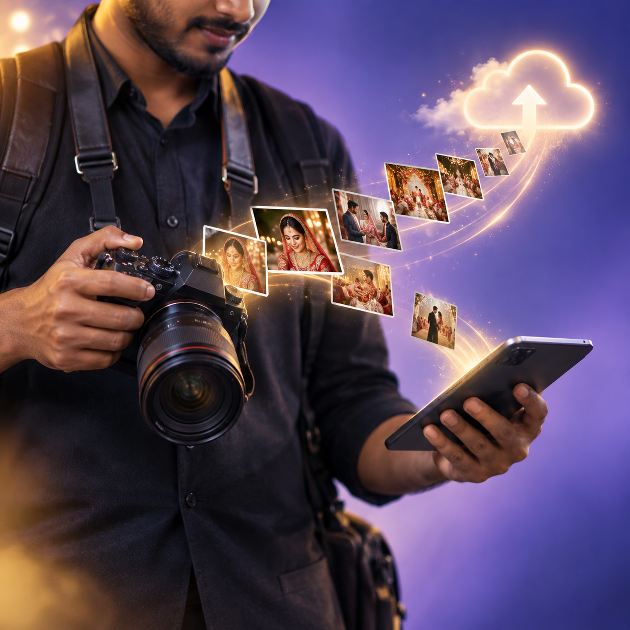 Camera photos uploading to an AI Capture event workspace